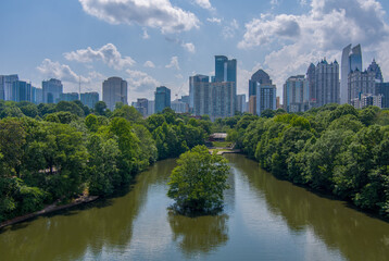 The Atlanta, Georgia skyline on a sunny day