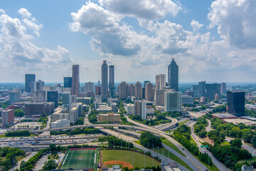 Fototapeta na wymiar The Atlanta, Georgia skyline on a sunny day