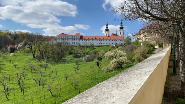 View of the Strahov Monastery from the street below the Prague Castle
