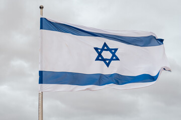 Israeli Flag in a Cloudy day