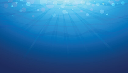 Underwater background. Blue ocean background.  