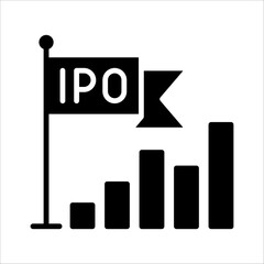 Solid vector icon for ipo which can be used various design projects.