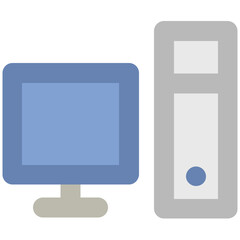 Personal computer bold line icon