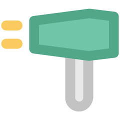 A hair dryer used to dry hair, line vector icon 
