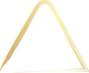 Gold triangle rounded frame. Brush strokes