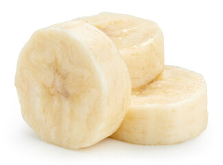 Banana slices Isolated with clipping path