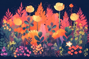 beautiful garden with a variety of colorful flower. Generative AI