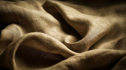 Brown burlap with canvas texture, generative AI.