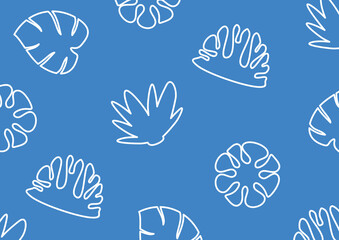 Summer background with attractive color patterns of leaves, plants and flowers icons. vector for banners, greeting cards, social media, gift wrapping.