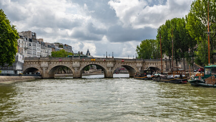 Fototapeta premium Pont Neuf bridge from the Seine, in Paris, France