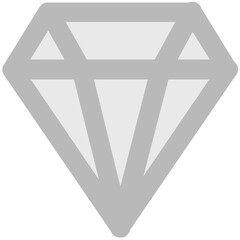Diamond jewel, bold line icon