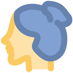 Women hair wig bold line icon