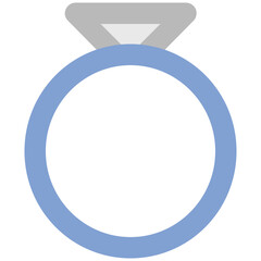 An icon of diamond ring, editable vector 