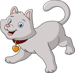 Cute cat cartoon on white background