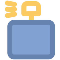 A perfume bottle, scent line icon