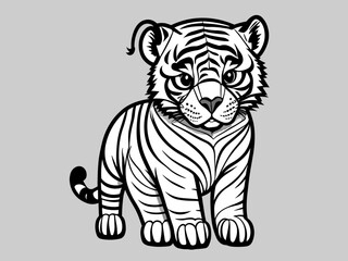 Fototapeta na wymiar white tiger illustration
