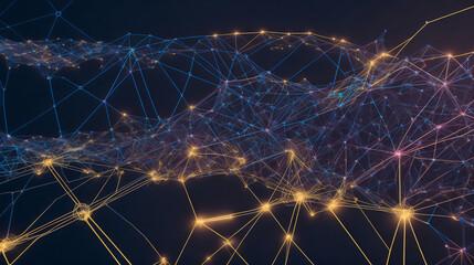 The Elegance of Connectivity: Minimalist Networks in Motion. Generated AI
