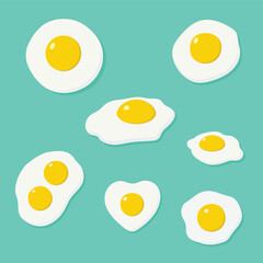 Fried egg breakfast. illustration vector cartoon icon isolated. Flat omelet meal yolk logo shape symbol design.