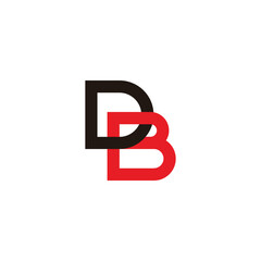 letter db colors simple geometric logo vector