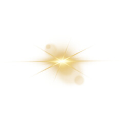 Flashes of light rays. Glow, radiance, glitter effect. A collection of different glowing sparks, stars. Vector illustration on a transparent background.