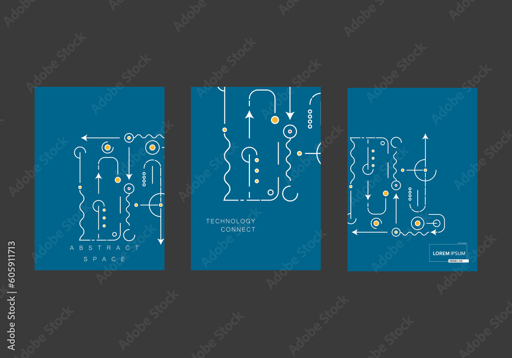 Poster Abstract high-tech technology background texture. Circuit board coner brochure. Vector illustration