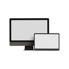 Mock-up smart phone empty screen front view on the white background