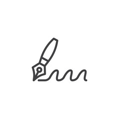 Pen and signature line icon