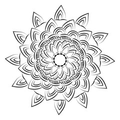 Vector Abstract Mandala Pattern. Mandala Retro hand drawn for print or use as poster, card, flyer, sticker or tattoo
