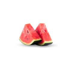 Watermelon is sweet and juicy isolated on an alpha background. two slices of watterWatermelon