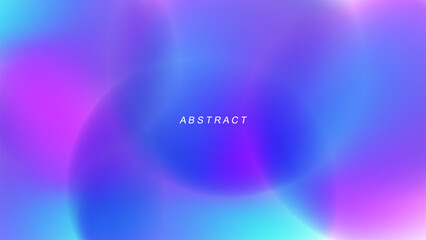 Abstract vibrant blurred banner with color gradients. Round shapes. Graphic template for creative design. Vector illustration.