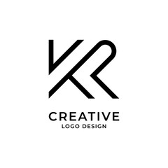 Initial KP letter logo, MM logo template vector