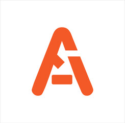 FA or AF lettermak logo design editable and easy to custom