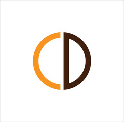 Letter CD Logo Design, Creative Minimal CD. Monogram In Gold Color 