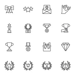 Loyalty program line icons set