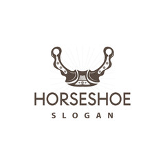 Horseshoe Logo, Horse Vector Vintage Elegant Old Retro Texsas Design, Silhouette Symbol Icon