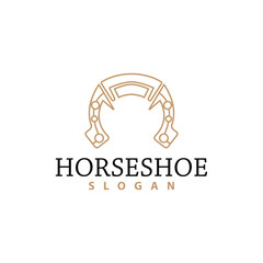 Horseshoe Logo, Horse Vector Vintage Elegant Old Retro Texsas Design, Silhouette Symbol Icon