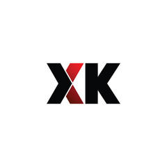 Letter XK simple logo design vector