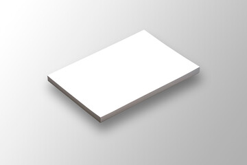 Blank white a4 paper stack mockup isolated on a background. 3d rendering.