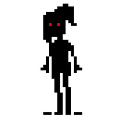Fototapeta premium Pixel art shadow woman character.