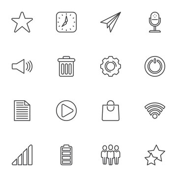 UI kit line icons set