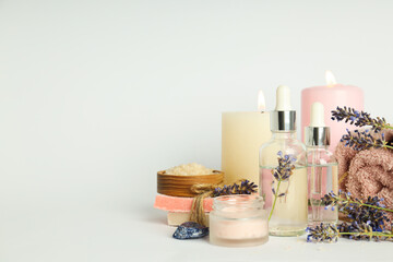 Concept of skin and face care, lavender cosmetic