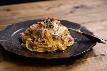 明太クリーム炙りチーズパスタ