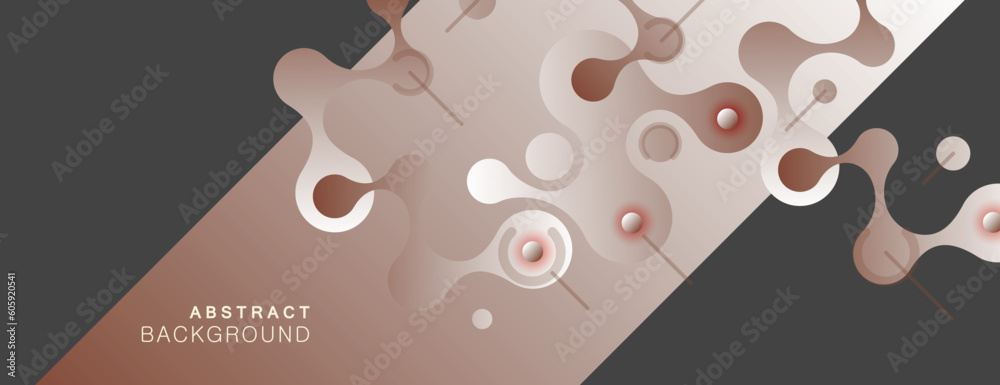 Poster beautiful structure of dna molecule. connect circles line art pattern with network dots and lines. c