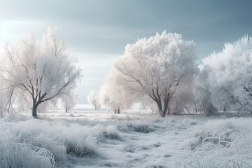 Obraz na płótnie Canvas snow covered with tree . Generative AI