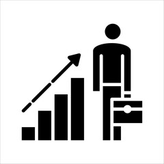 Solid vector icon for growth which can be used various design projects.