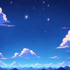 Obraz na płótnie Canvas Sky background in blue tones with clouds. Illustration graphic design. generative ai.