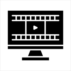 Solid vector icon for movie editing which can be used various design projects.
