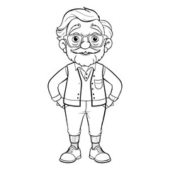 Coloring page old man