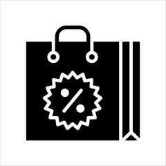 Solid vector icon for shopping discount which can be used various design projects.