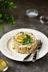 Canned Tuna Salad with Egg and Pickled Cucumber